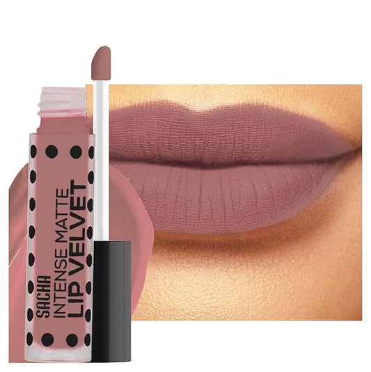 Sacha Cosmetics Intense Matte Lip Velvet Liquid Lipstick, Long-Lasting Velvet Matte Finish, 0.2 fl oz, I'm In The Nude