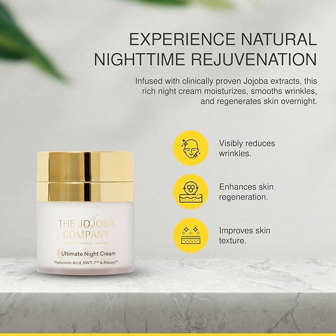 Jojoba Ultimate Night Cream - Visibly Reduces Wrinkles - Enhances Skin Regeneration - Improves Skin Texture - 50ml