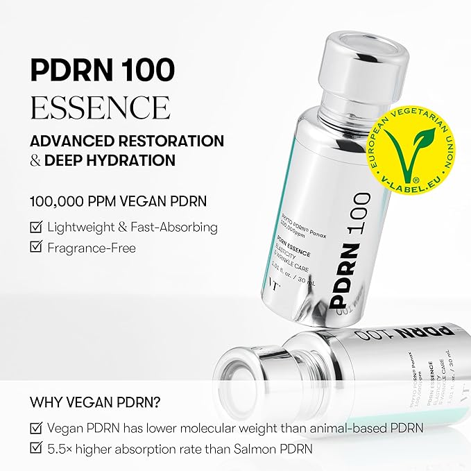 VT COSMETICS Bundle PDRN 100 Essence & Luminous Skin Pack (100 sheets)