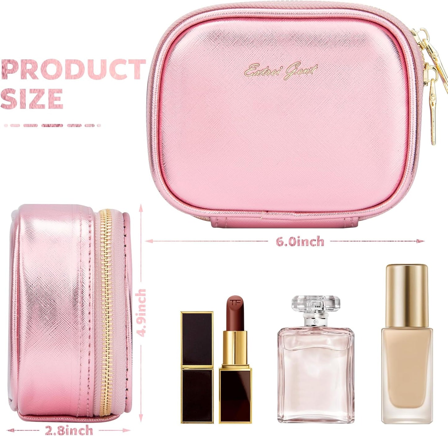 Small Makeup Bag Travel Train Case with Mirror and Light Mini Travel Make up for Women Train Case Cosmetic Organizer 3 Adjustable Brightness Toiletry Bag Portable Artist Storage