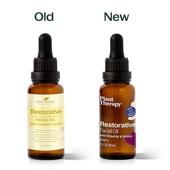 Plant Therapy Restorative Facial Oil with Rosehip & Arnica 1 oz Natural Ingredients, Restore & Protect Skin, Antioxidants and Fatty Acids, Deeply Nourish Skin
