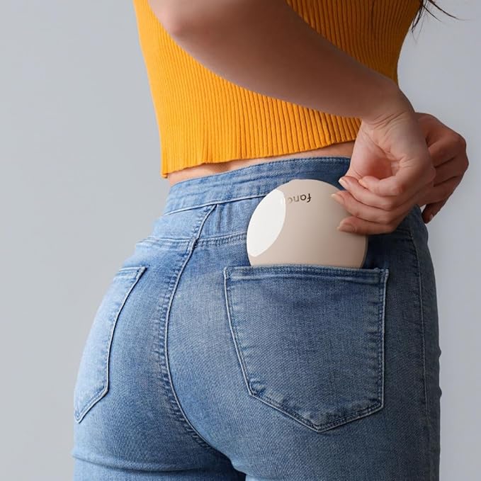 Fancii Mini Taylor Compact Magnifying Mirror with LED Light, 10x/1x, Rechargeable, 3 Light Settings, Dimmable - Small Lighted Travel Handheld Mirror for Pocket, Handbag, Purse, 2-Sided (Beige)