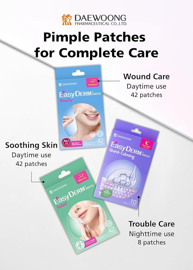 EasyDerm Relief Invisible Patch(42 counts) I Contains 10,000ppm of Tea Tree Oil, Pimple Patch, Ultra-slim 0.1mm, Waterpoof, Korean Pimple Patches