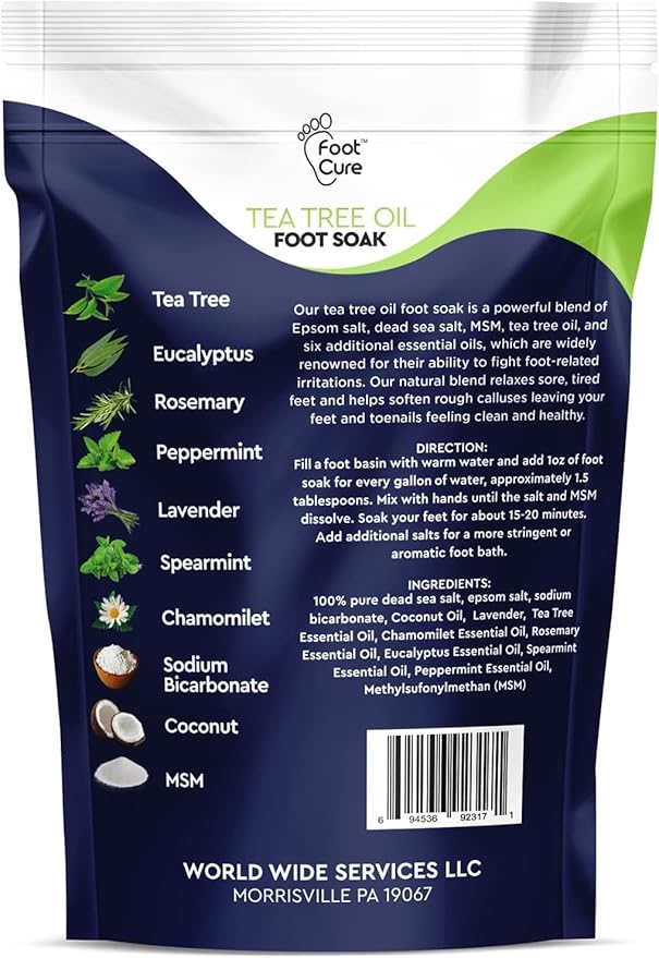 Tea Tree Oil & Citrus Detox Foot Soak with Epsom Salts & Callus Remover for Feet with Extra Strength Gel & Foot Pumice Stone Set
