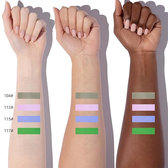 Erinde Bright Lime Green Matte Eyeshadow Palette, Velvet Eye Shadow Compact Powder Primer Base Makeup, Long-Lasting Eye Makeup, Ultra-Blendable, Pigmented Color, Vegan Formula, 117