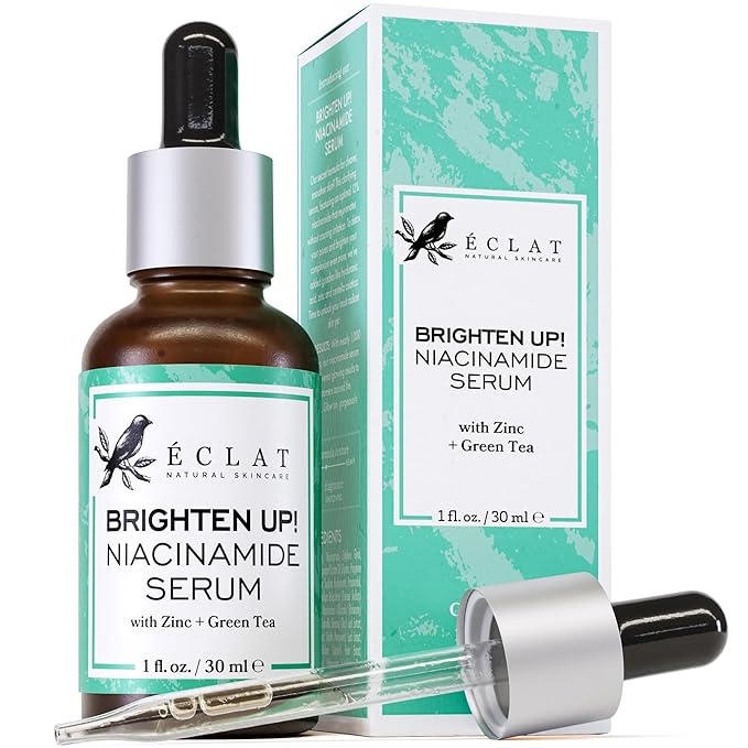 Eclat Skincare Clarifying Niacinamide Serum - 12% Niacinamide with Zinc PCA & Hyaluronic Acid - Hydrating & Soothing Formula - Face Serum for Minimizing Pores and Improving Skin Texture 1 Fl Oz