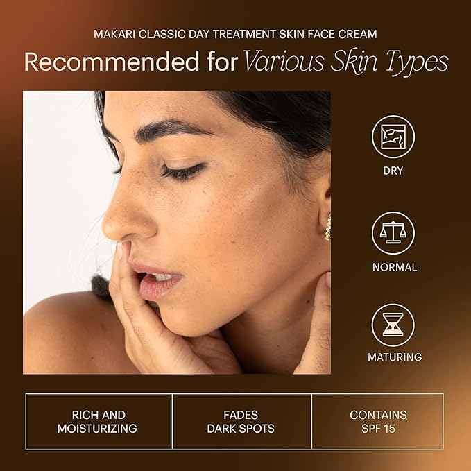 MAKARI Night & Day Radiance Face Cream Duo | 24-Hour Skincare for Dry, Normal & Maturing Skin | Fades Dark Marks, Scars & Blemishes | Vegan Formula with Anti-Aging Moisturizers | 3.35 oz & 1.85 oz