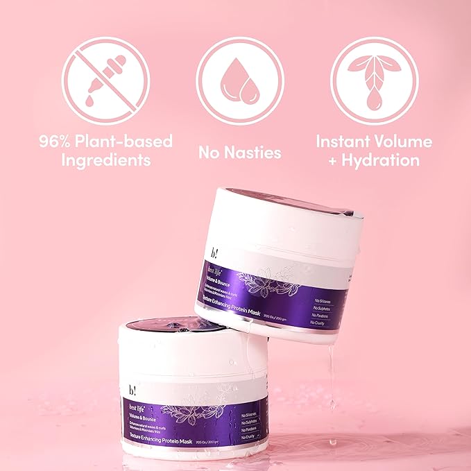 Best Life Volume & Bounce Hair Mask —Deep Nourishment Hair Mask with Plant- Protein, Shea Butter Enhances Natural Waves and Curls | For All Hair Types | 200 g (Pack of 1) white