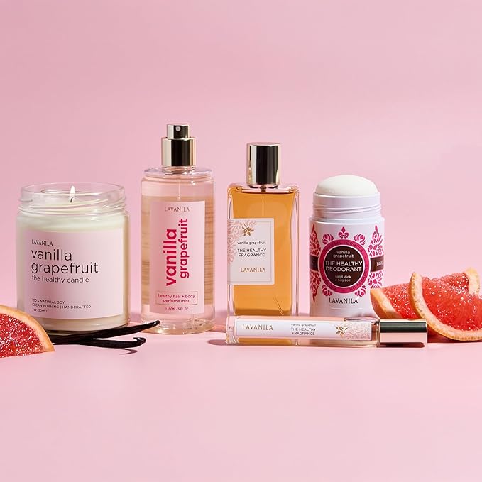 Lavanila Vanilla Grapefruit Healthy Hair + Body Perfume Mist, 5 Fl Oz - Bright & Uplifting Fragrance Spray Formulated with Jojoba Oil, Madagascar Vanilla, Cedarwood, Pink Grapefruit