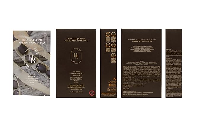Black Yuja Bean Makeup Spa Mask Pack 10ea - 0.8 Fl. Oz of Ampoule Per Sheet, Nourishing, Sensitive Skin, Korean Skincare, Aesthetic, Moisturizing, Vegan, Hypoallergenic, Mother's Day Gift