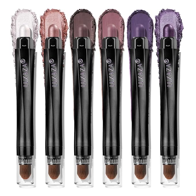 Neutral Eyeshadow Stick Makeup Set, Metallic Shimmer Matte Cream Eye Shadow Eyeliner Brightener Pencil Crayon - Classic 6PCS A014