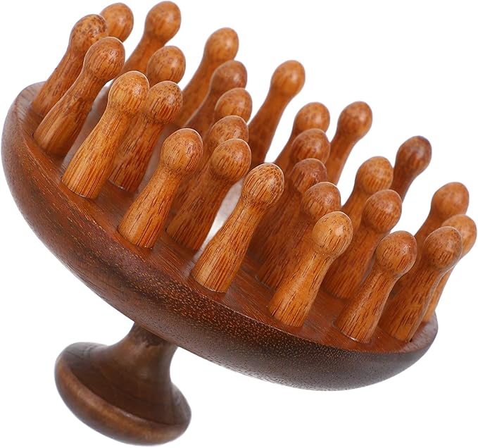 Sandalwood Small Massage Comb and Hair Brush - Scalp Massager, Hair Detangler, and Styling Tool for Natural Hair