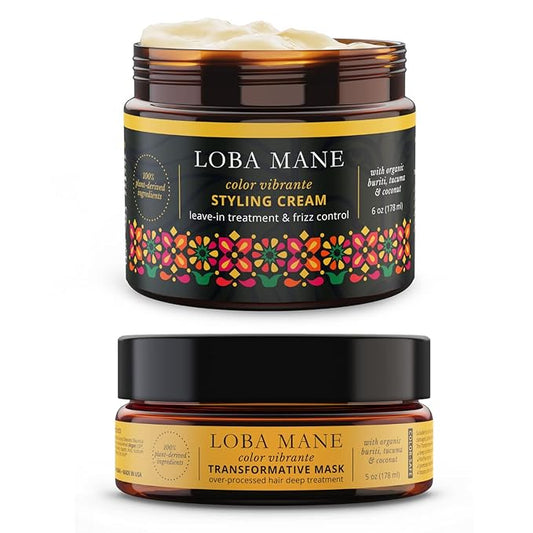 Curl Defining Cream and Deep Conditioning Hair Mask - Frizz Control Hair Care - Damaged Hair Repair - Dry Hair Treatment - All Natural Curly Hair Products