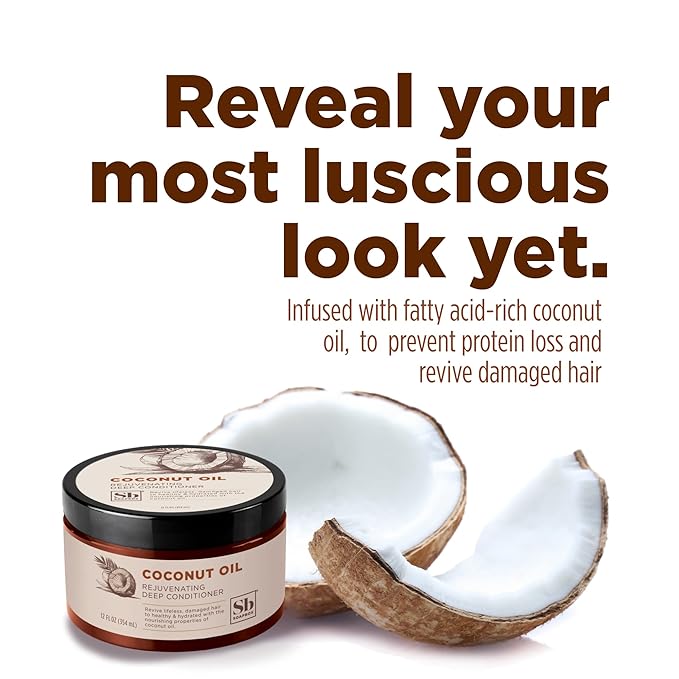 Soapbox Deep Conditioner, Hydrating & Rejuvenating Coconut Oil Treatment for Natural, Curly, Dry or Damaged Hair, Vegan Conditioner Harsh Sulfate, Paraben & Cruelty & Silicone Free, 12 Fl Oz