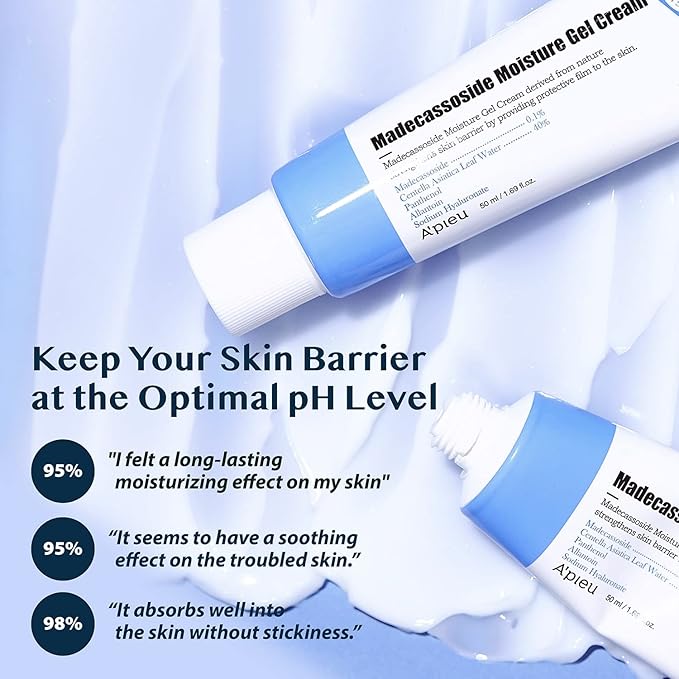 A'PIEU Madecassoside Moisture Gel Cream - Korean Moisture Barrier Moisturizer with Centella Asiatica, Deep Hydrating, Soothing and Water-Oil Balance. Korean Skincare (1.69 Fl oz)