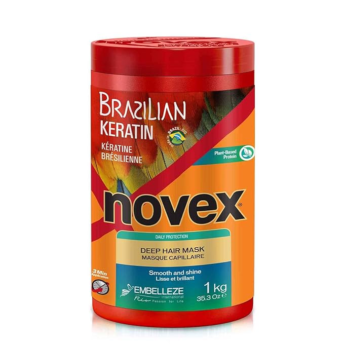 NOVEX Hair Conditioning Mask, Keratin for Frizz Control & Damage Repair, Ultra Concentrated Formula, 1kg / 35.3 oz