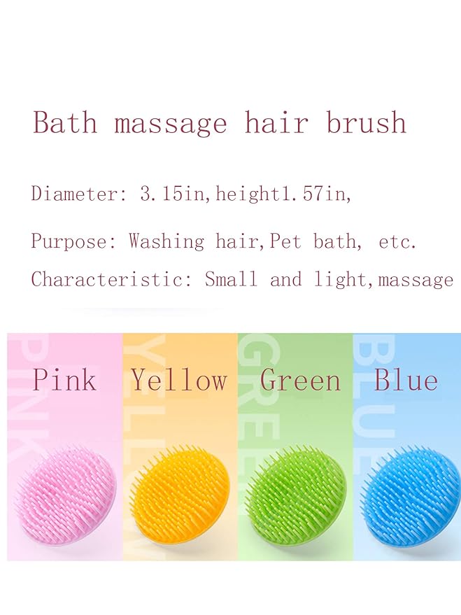 Hair Scalp Brush Dandruff Cleaning Brush Shower Scalp Shampoo Brush Scalp Massager Pack of 4(Blue and Pink)