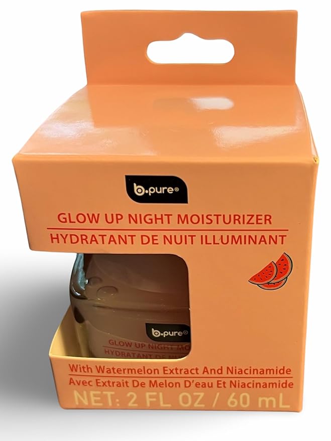 b.pure Glow Up Night Moisturizer With Watermelon Extract and Niacinamide 2 oz