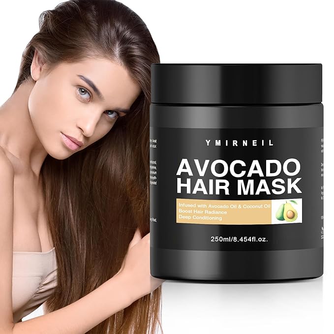 Avocado Hair Mask, 8.45 fl oz, with Avocado & Coconut Oil, for Hair Radiance &Damaged Hair Deep Conditioning
