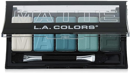 L.A. COLORS 5 Color Matte Eyeshadow Palette, Teal Argyle CEM477