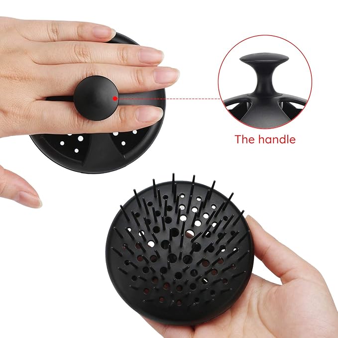 Segbeauty Dandruff Brushes, 2pcs 0.8 inches Long Hard Bristle Scalp Massage Brushes for Thick or Thin 2c to 3b Curly Hair, Shower Comb for Deep Cleaning Beard Pet Grooming Hair Care for Women Men