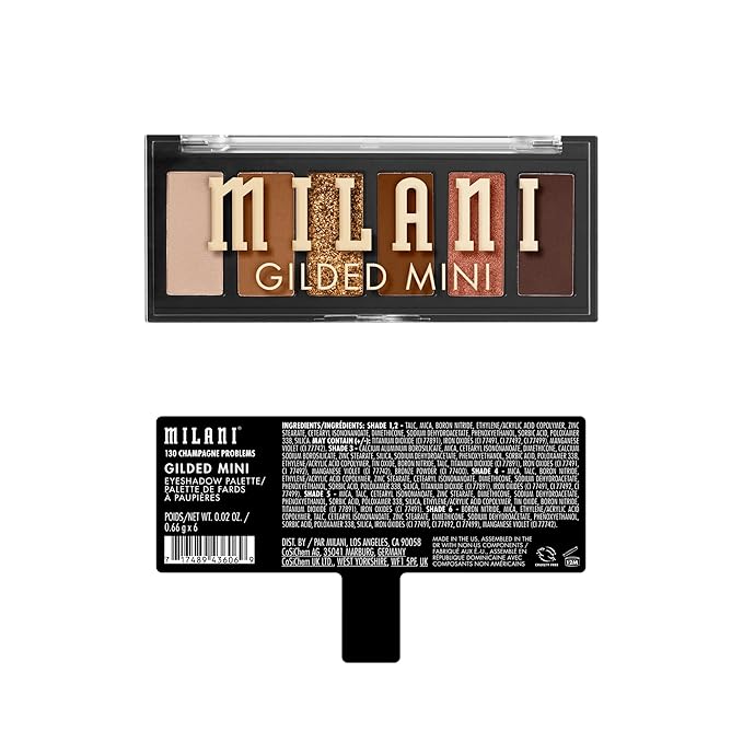 Milani Gilded Mini Eyeshadow Palette with 6 Matte & Shimmer Hues - Champagne Problems