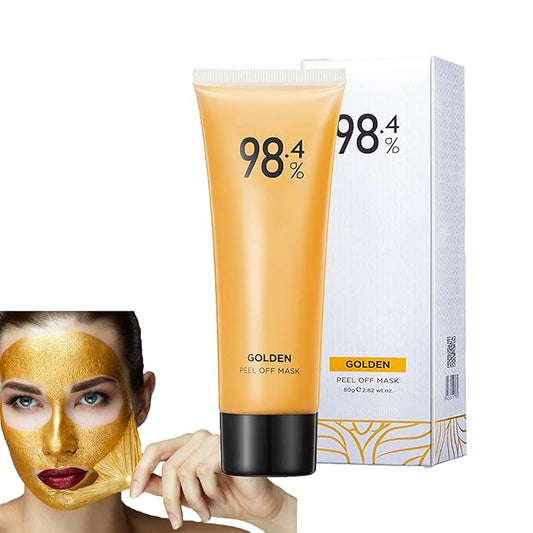 Gold Foil Peel-Off Mask, Peel-Off Anti-Wrinkle Face Mask, 98.4% Gold Face Mask, Remove Blackhead and Deeply Cleans Moisturizing Mask, Golden Peel Off Mask Cleans Pores (1 PCS)