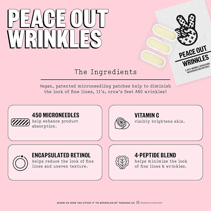 Peace Out Skincare Microneedling Anti-Wrinkle Retinol Patches 6 Patches / 6 Patches
