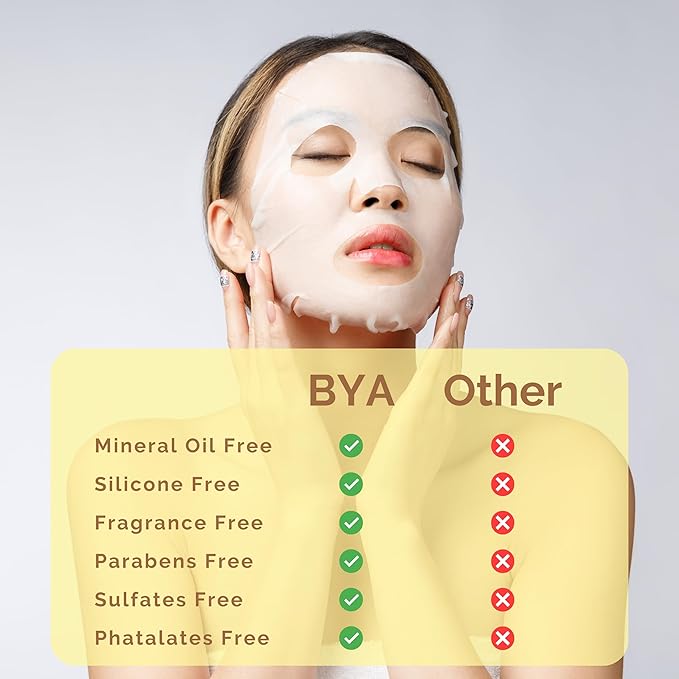 BYA x7 Rejuvenating, Anti aging, Anti pimple, Snail Mucin, Face Masks Skincare, Facial Mask, Face Mask Skin Care, Sheet Mask, Face Mask Set, Face Sheet Masks Skincare, Hydrating Face Masks Sheets