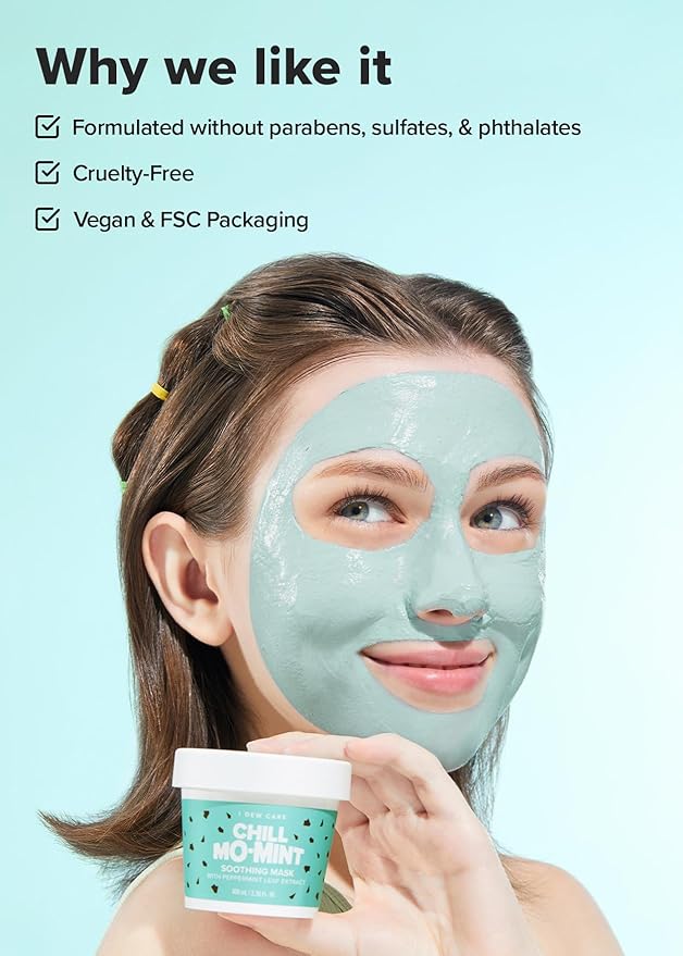 I DEW CARE Wash Off Face Mask - Chill Mo-Mint | Soothing Mask with Peppermint Leaf Extract, Korean Face Mask Skin Care for Face, 3.38 Oz