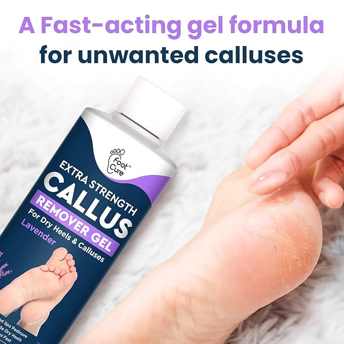 Lavender Foot Soak & Callus Remover Gel Kit - Extra Strength Callus Remover Gel for Feet, Remove Calluses with Epsom Salts, Dry Cracked Heels & Tea Tree Oil Foot Cream - Moisturizing Athletes Foot