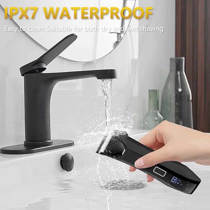 Manscape Ball Trimmer for Men, 2-in-1 Body Hair Groomer and Groin Hair Shaver -Dual-Head Trimmer for No-Nick Shaving, Smooth Grooming, Lightweight with Travel Lock, IPX7 Waterproof, LED Display