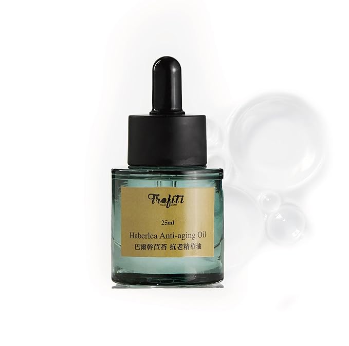 Haberlea Oil – Natural Anti-Aging Moisturizer for Dry Skin, Fine Lines & Wrinkles, Lightweight Face Oil for Hair & Body – All Skin Types – Made in Taiwan – 25ml / 0.85 fl oz