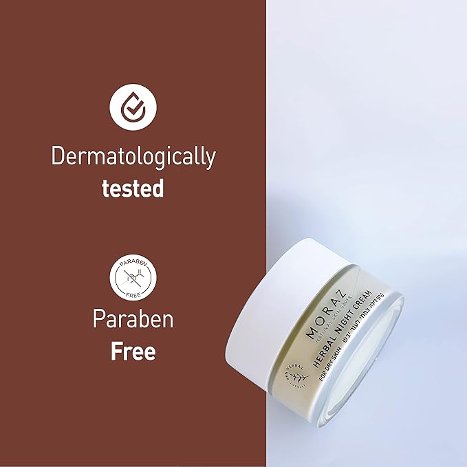 Moraz Herbal Night Cream – SLS & Paraben-Free Anti Aging Moisturizer Face Cream with 68% Rosemary Extract, Jojoba Oil, Coconut Oil & Cocoa Butter – Vitamin E Face Cream for Dry Skin, 1.7 Fl Oz