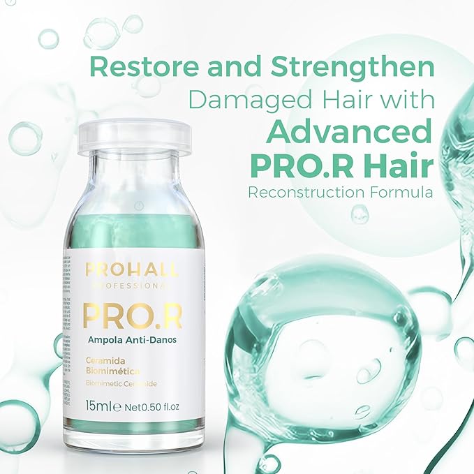 Prohall Cosmetic Deep Conditioning Brazilian Ampule for Extremely Damaged Blonde Hair & PH Stabilizing Equalize Hair Mask - Post Keratin, Coloring & Bleaching Treatment