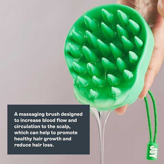 JOOY Scalp Energizing Brush – Handheld Soft Silicone Scalp Scrubber for Hair Growth & Circulation – Stimulates Scalp, Enhances Product Absorption, Reduces Hair Loss – Lightweight & Ergonomic