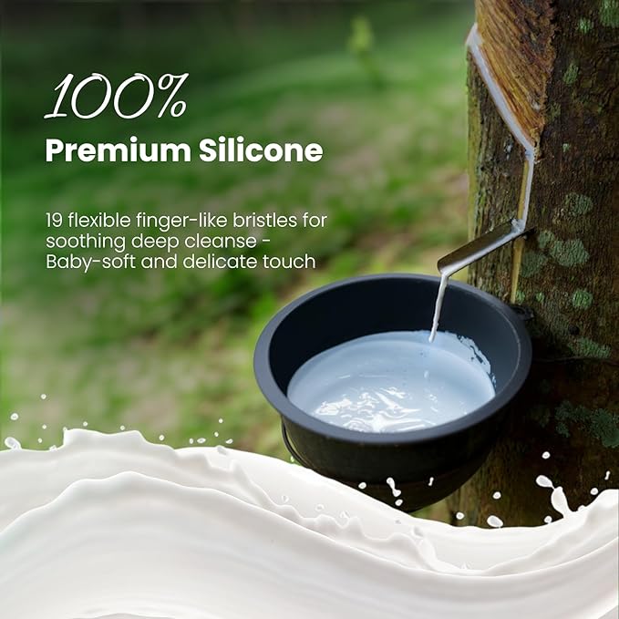 AIMIKE Scalp Massager Shampoo Brush, 100% Soft Silicone Scalp Scrubber, Scalp Exfoliator Brush for Dandruff Removal, Scalp Massager for Hair Growth, Wet Dry Hair Massager Shampoo Brush, Haze Blue