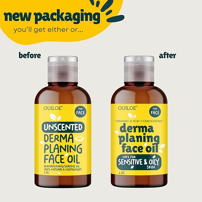 Dermaplaning Kit for Women - Face Shaving Kit with Oil and Tool for Beginners - Safe for Sensitive and Oily Skin - Organic, Lightweight & Non Comedogenic, 2oz