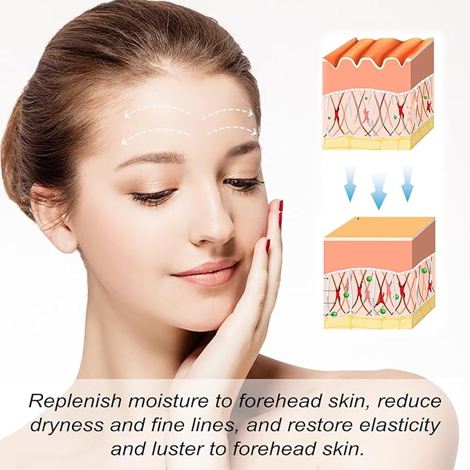 Forehead Wrinkle Patches 10Pcs with Aloe, Collagen, Vitamin E, Anti Wrinkle Patches, Forehead Wrinkles Treatment, Face Tape for Wrinkles Care to Smooth Fine Lines & Wrinkles for Women
