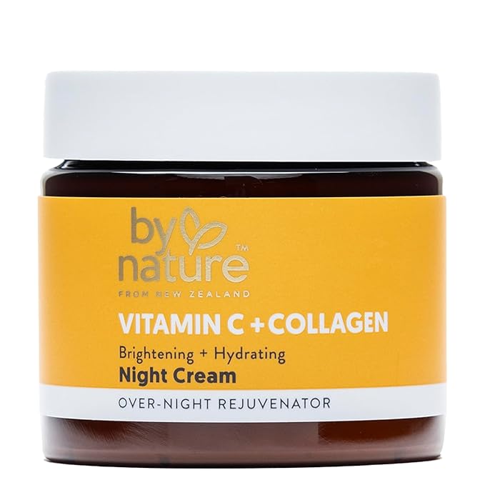 By Nature Face Night Cream - Vitamin C + Collagen PM Moisturizing Facial Lotion for Women (2 Oz)