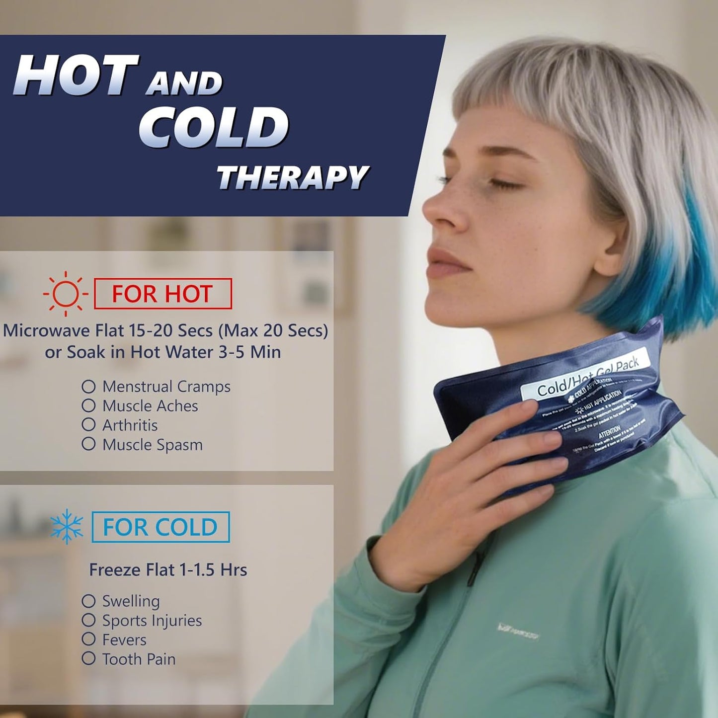 Reusable Gel Soft Ice Packs for Injuries, 4 Pack Flexible Hot and Cold Packs with Strap for Knees, Back, Face, Joint & Muscle Pain Relief (Small 4.33"x 9.45")