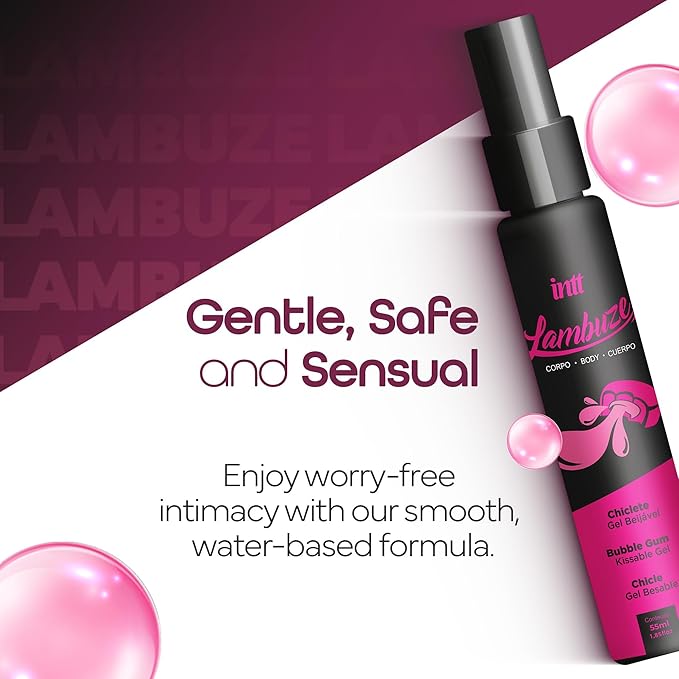 Lambuze Bubble Gum Flavored Massage Gel 55ml 1.85 Fl Oz INTT