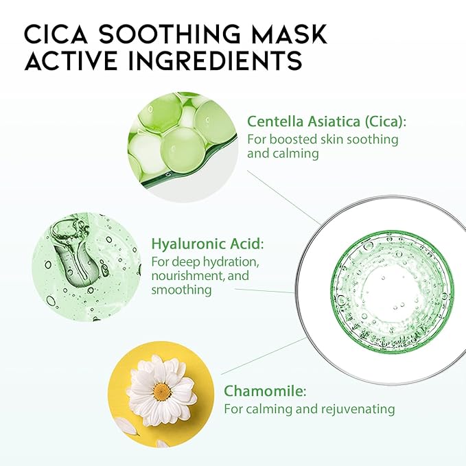 #OOTD Hydrating Soothing Sheet Masks Gift Set for Skincare, Korean Vegan Sheet Mask for Dry, Sensitive Skin, Calming, Smoothing, Brightening, Collagen, Ceramide, Cica, Hyaluronic Acid 30EA