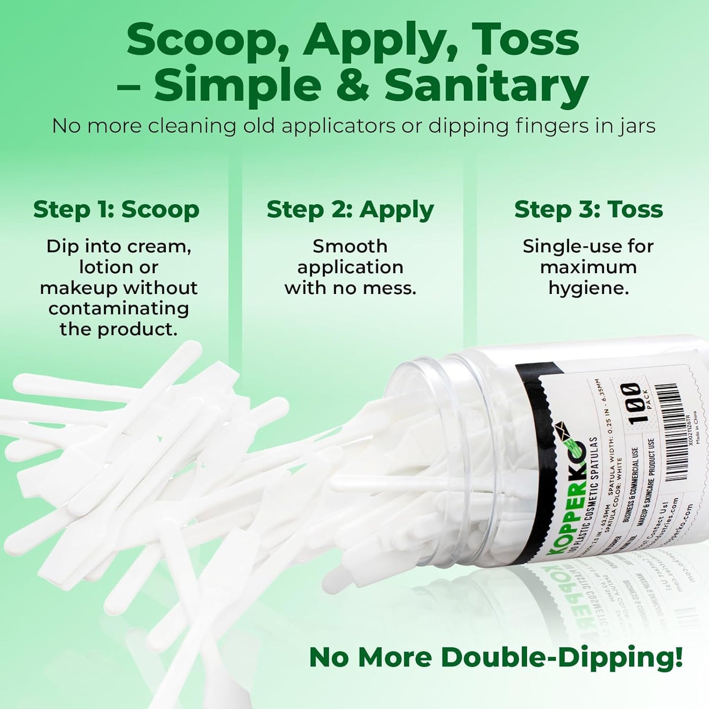 Mini Spatula (2.5”, 500 Pack) - Small Facial Makeup Spatula for Skincare, Creams & Crafts | Eye Cream Applicator Tool for Mixing, Cosmetic, Face Mask | Disposable Makeup Applicators | White