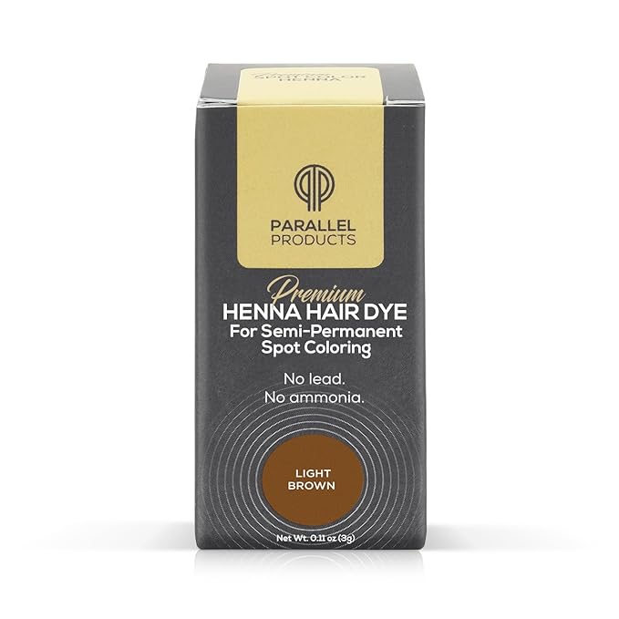 Parallel Products Spot Color Henna Kit - Henna Hair Dye - 3 grams - Tint for Professional Spot Coloring - With Mixing Dish - Covers Grey Hair - Root Touch Up (Light Brown)