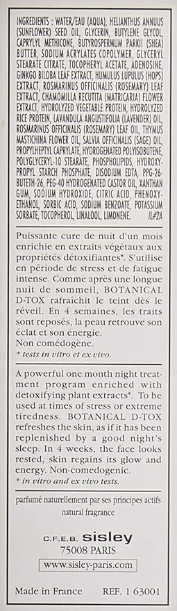 sisley paris Botanical D-Tox Detoxifying Night Treatment, 1.05 Fluid Ounce