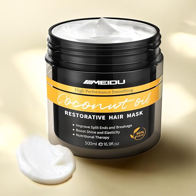 KINGMING Keratin Hair Mask, Keratin Hair Treatment 500ml Hair Mask for Dry Damaged Hair, Coconut Oil Deep Conditioning for All Hair (16.9 oz)