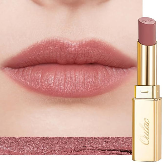 Oulac Mauve Pink Nude Matte Lipsticks for Women, Silky Velvet Matte Lipstick, Soft Smooth Texture, High Impact Lip Color, Not Dry Lightweight Formula Infused with Vitamin E, Vegan&Cruelty Free RM05