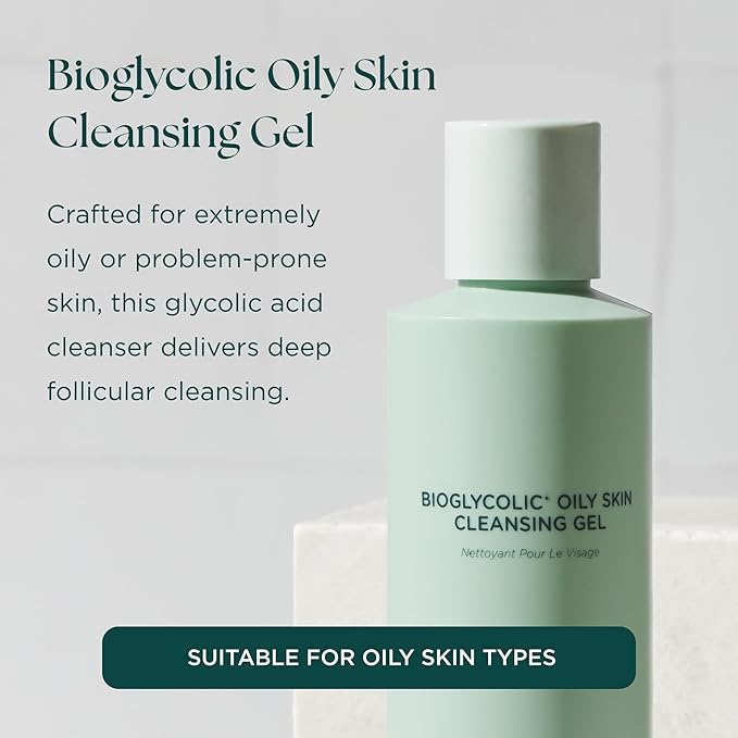 Marini SkinSolutions Bioglycolic Oily Skin Cleansing Gel - Glycolic Acid Face Cleanser for Extremely Oily/Problem-Prone Skin - Cruelty Free - Made in the USA - 6 fl oz