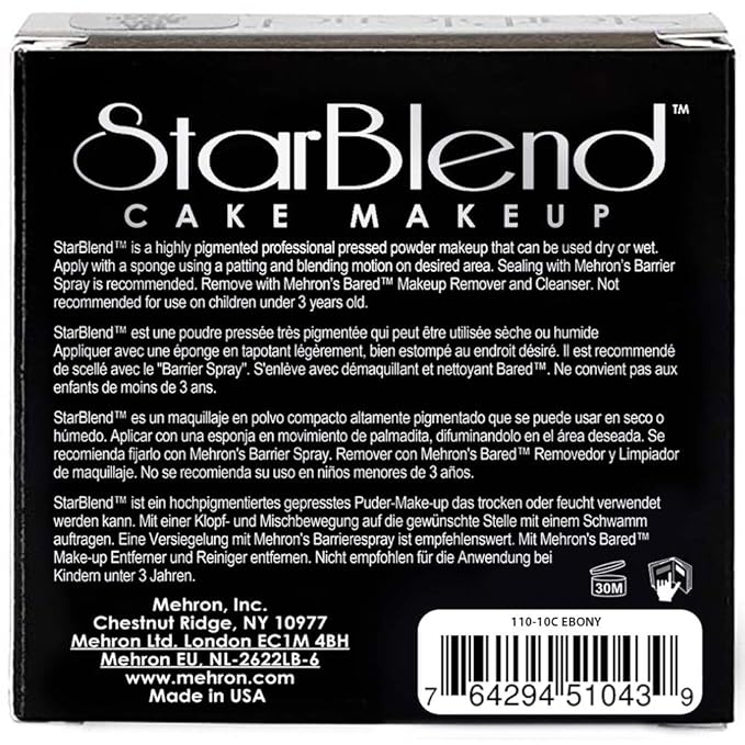 Mehron Makeup StarBlend Cake (2 oz) (Ebony)